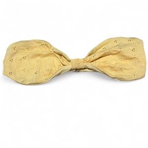 Gianni Bini Yellow Strapless Embroidered Eyelet Bandeau Swimsuit Top